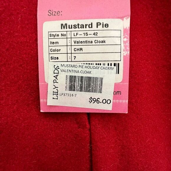 Mustard Pie Valentina Cloak in Cherry Red Size 7 - Picture 6 of 6